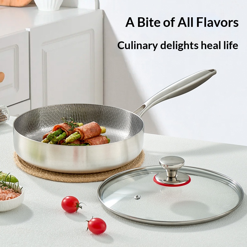 Home Cooking Frying Pan Heavy Duty Cooking Titanium Frying Pan Non-Stick Pure Titanium Frying Pan