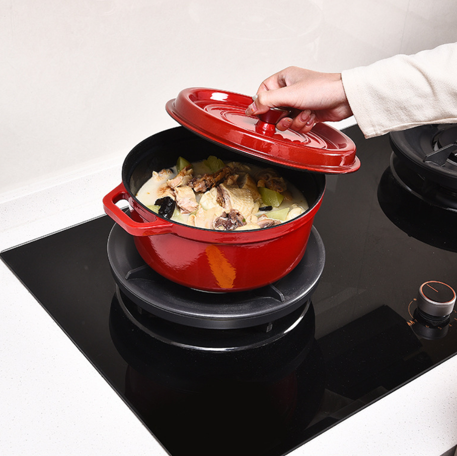 Enameled Cast Iron Dutch Oven | Red Casserole Pot, Gas &amp; Induction Compatible, 20-28cm