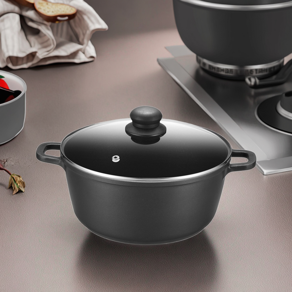 Soup &amp; Stock Pots Aluminum Home Cooking Commercial Non Stick Soup Pots with Glass Lid