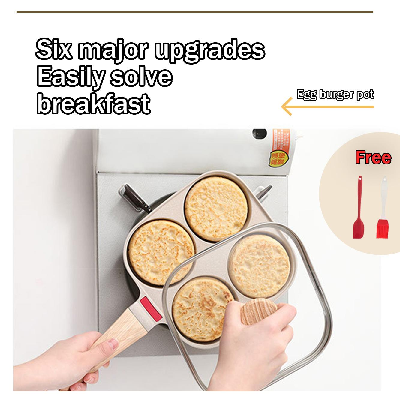 2026 Trending Modern Square 4-Hole Non-Stick Egg Frying Pan Cross-Border Enlarged Deep Induction Cooker Universal Breakfast Pan