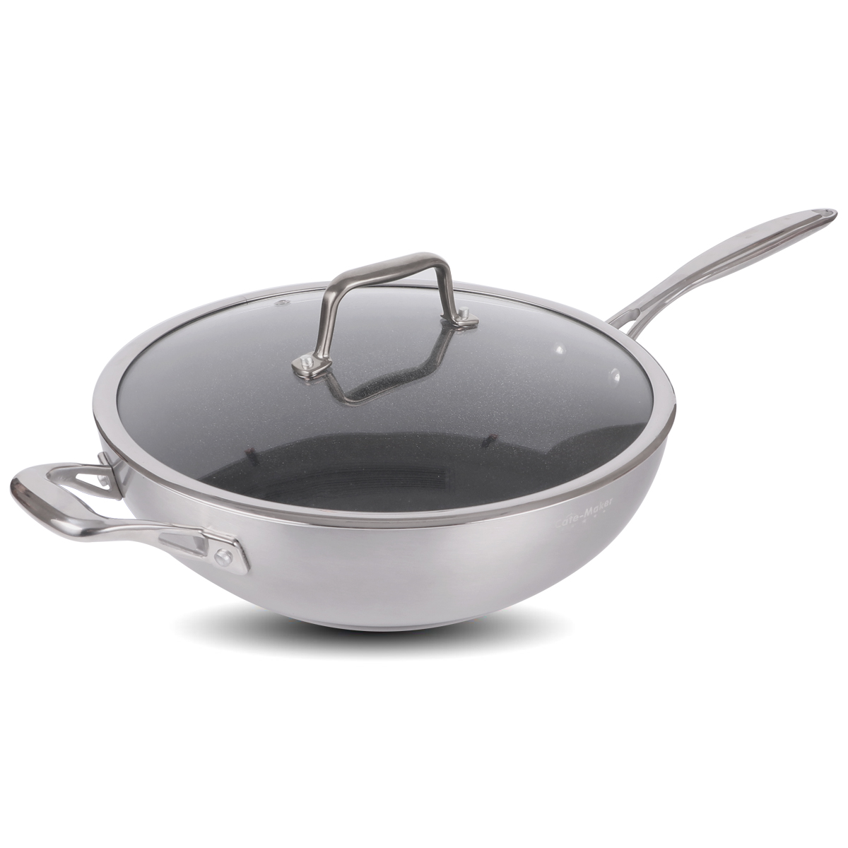 Kitchenware Non-Stick Stainless Steel Aluminum-Clad Fry Pan with Non-Stick Coating Professional Restaurant Kitchen