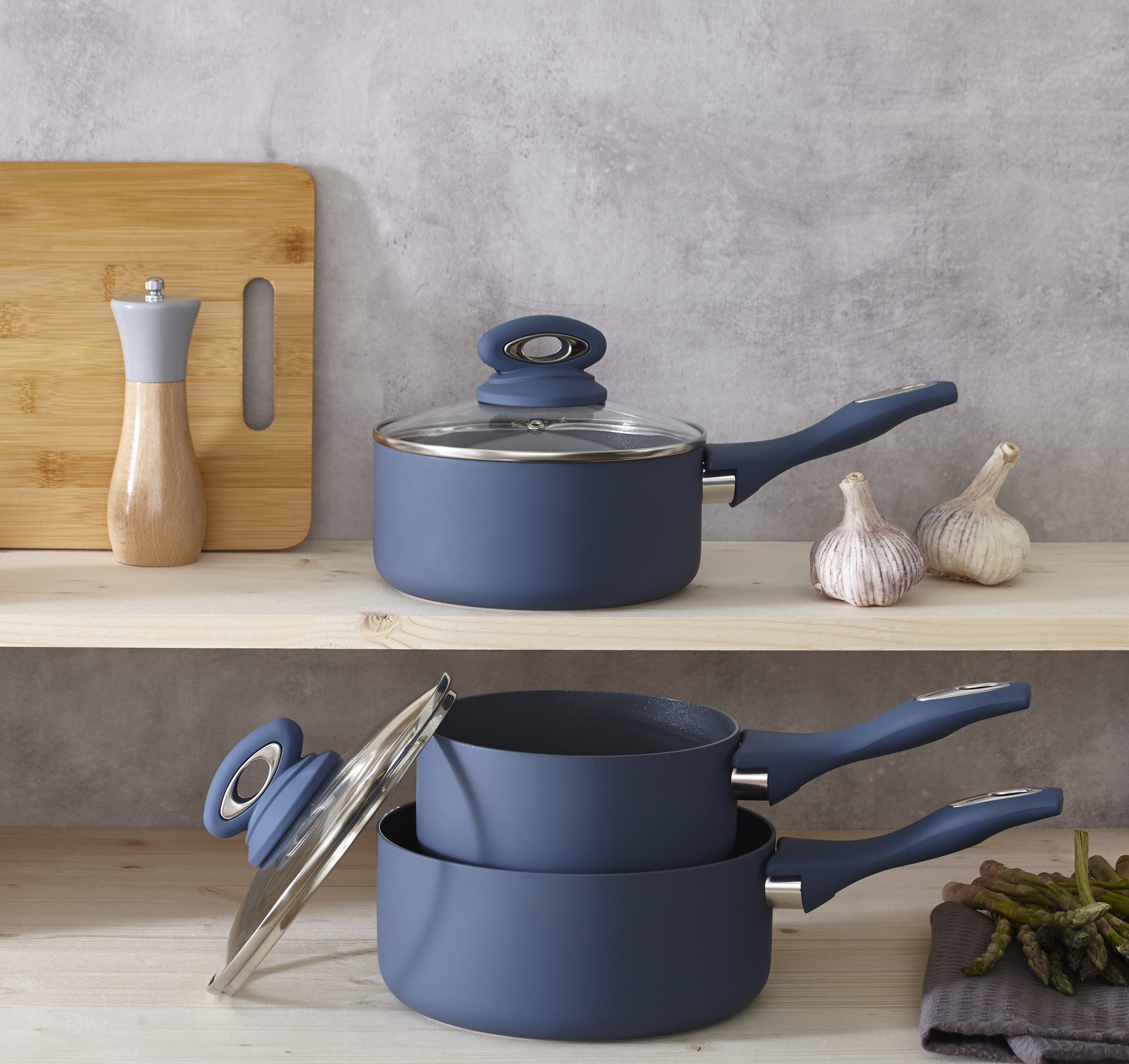 HIGH QUALITY 5 PIECES CERAMIC NONSTICK COOKWARE SET WITH INDUCTION
