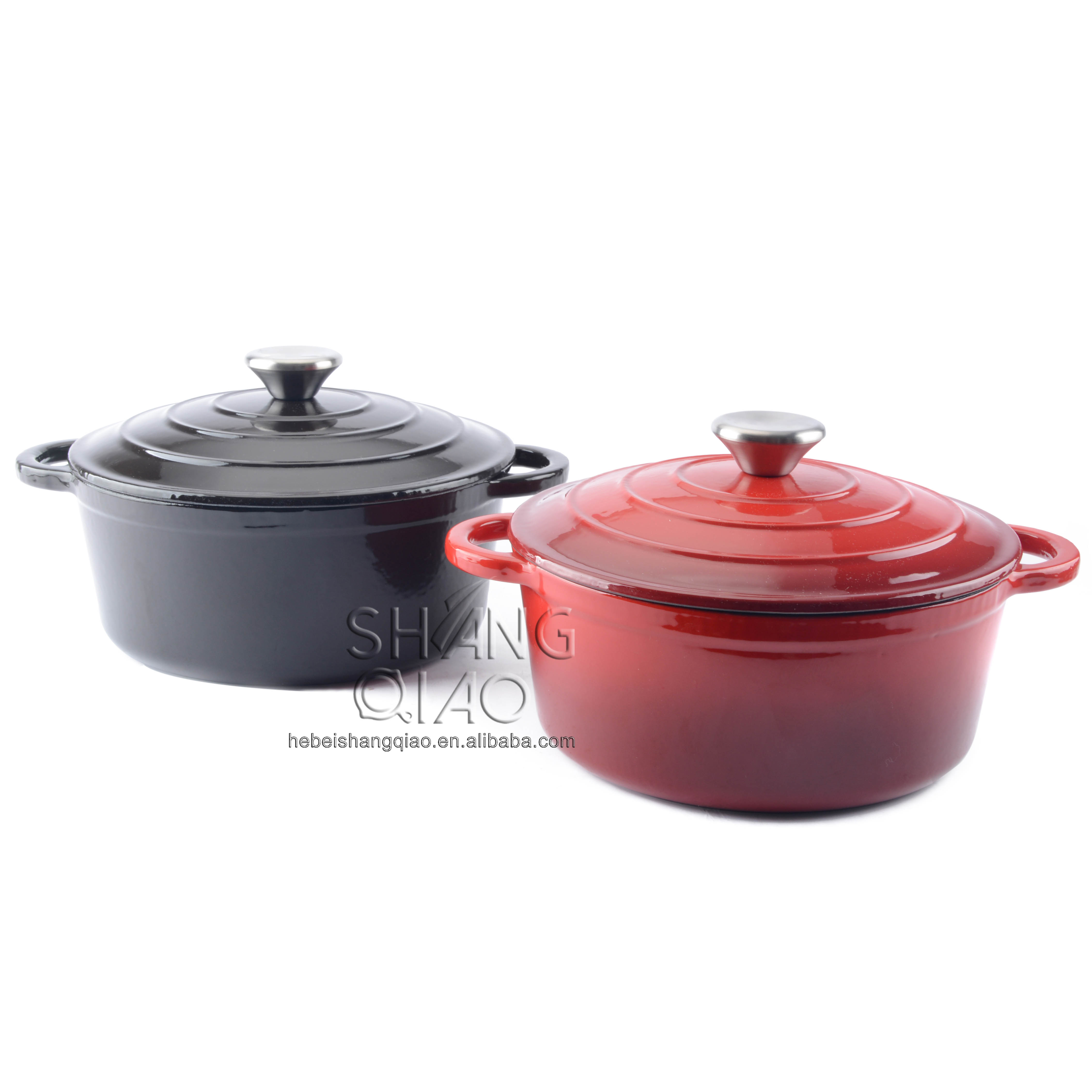 Enamel Coated Cast Iron Dutch Oven Round Casserole Pot