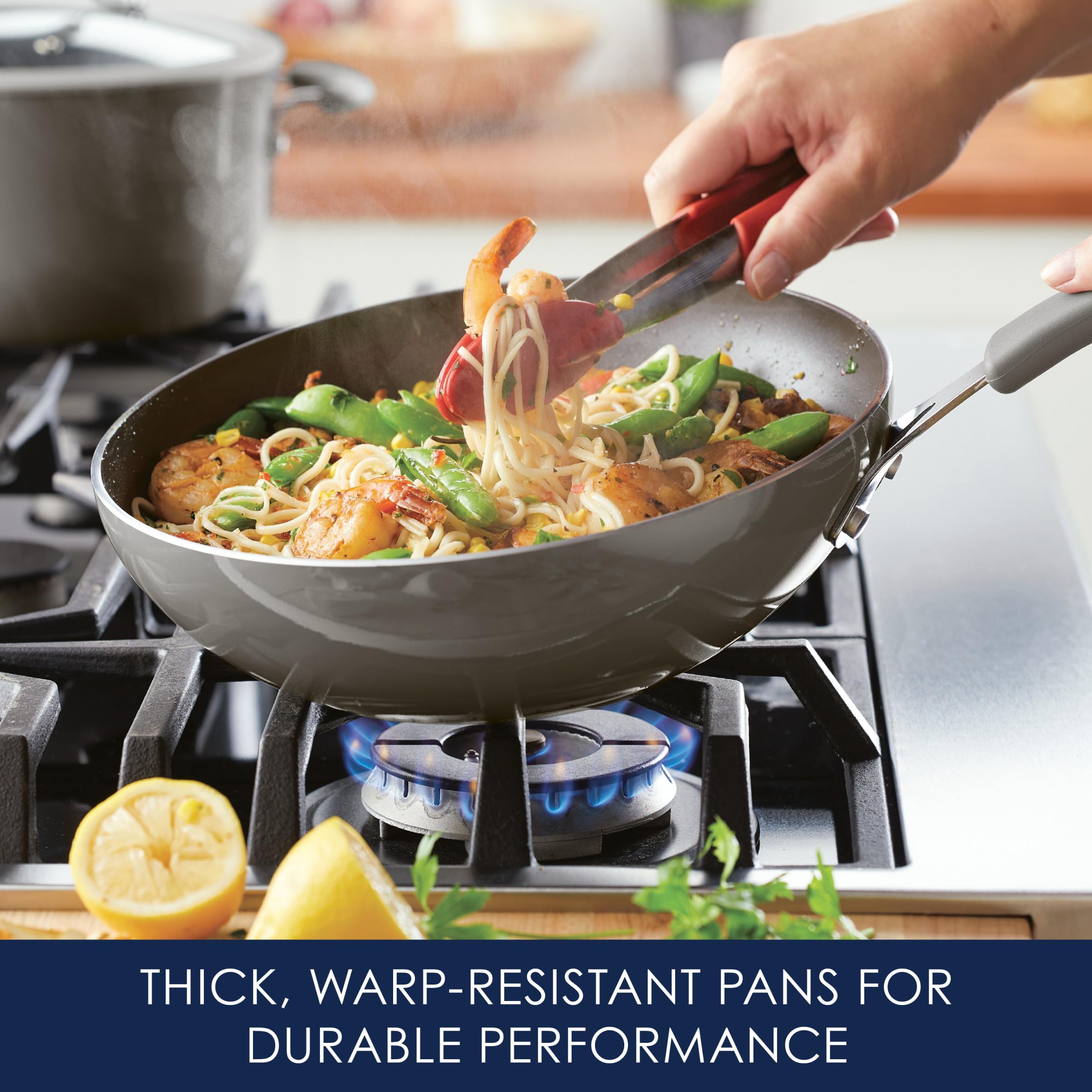 Chinese Stir-fry Pan Nonstick Wok with Cool Safe Handle Pre-Seasoned Flat Bottom Wok for Induction Electric Gas OEM Available