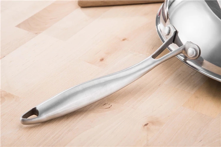 30cm Stainless Steel Tri-Ply Non-Stick Fry Pan with Glass Lid Honeycomb Design Non-Toxic and Eco-Friendly Kitchen Tool