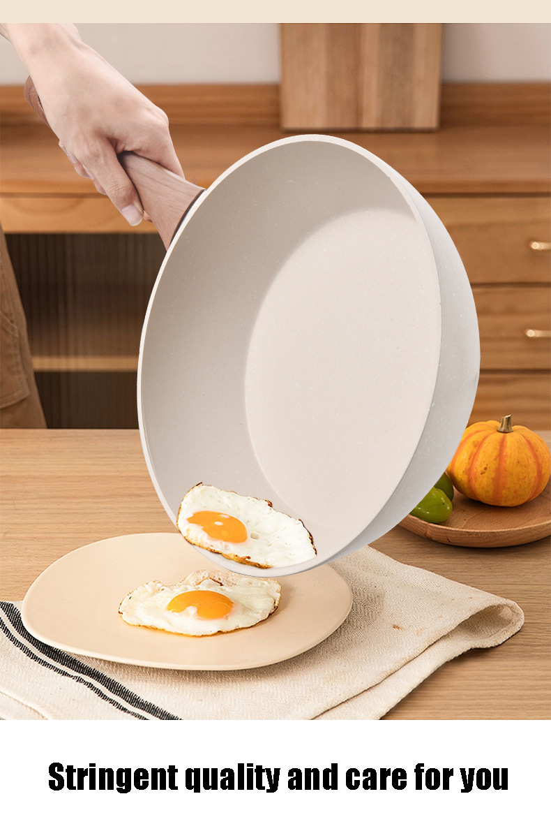 Medical Stone Wok Nonstick Flat Bottom Cast Aluminum Stir Fry Pan Non-Scratch Coating for Induction Ceramic Stoves Cookware