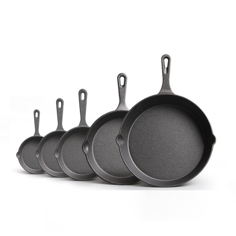 Wholesale Custom 6" 8" 10" Kitchen Nonstick Skillet Cooking Fry Pan Cast Iron Frying Pan Set With Handle