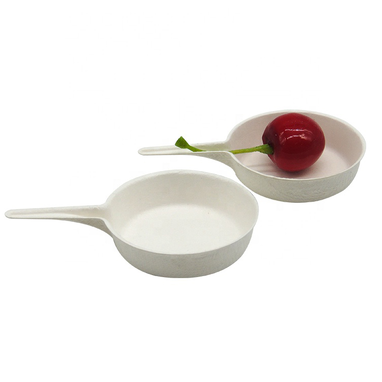 Biodegradable Disposable Fingerfood Sugarcane Padella Sottilissima Mini Shallow PanTasting Dish Talerzyk Z Trzciny Cukrowej