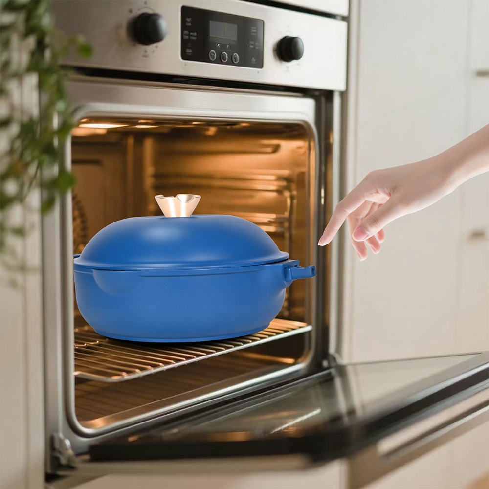 Dishwasher-Safe, Removable Handle, Die Casting Aluminum Alloy Cookware with Lid