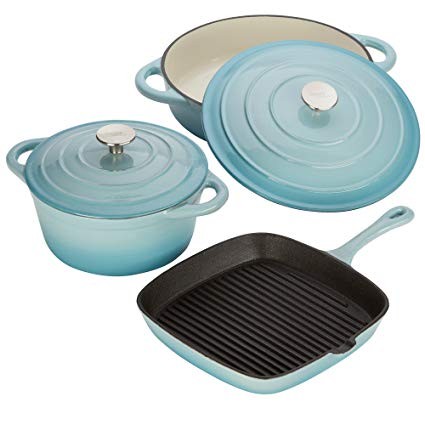 Wholesale Red Colour Cast Iron Cooking Set Enamel Cast Iron Pot Casserole Non Stick Cookware Sets