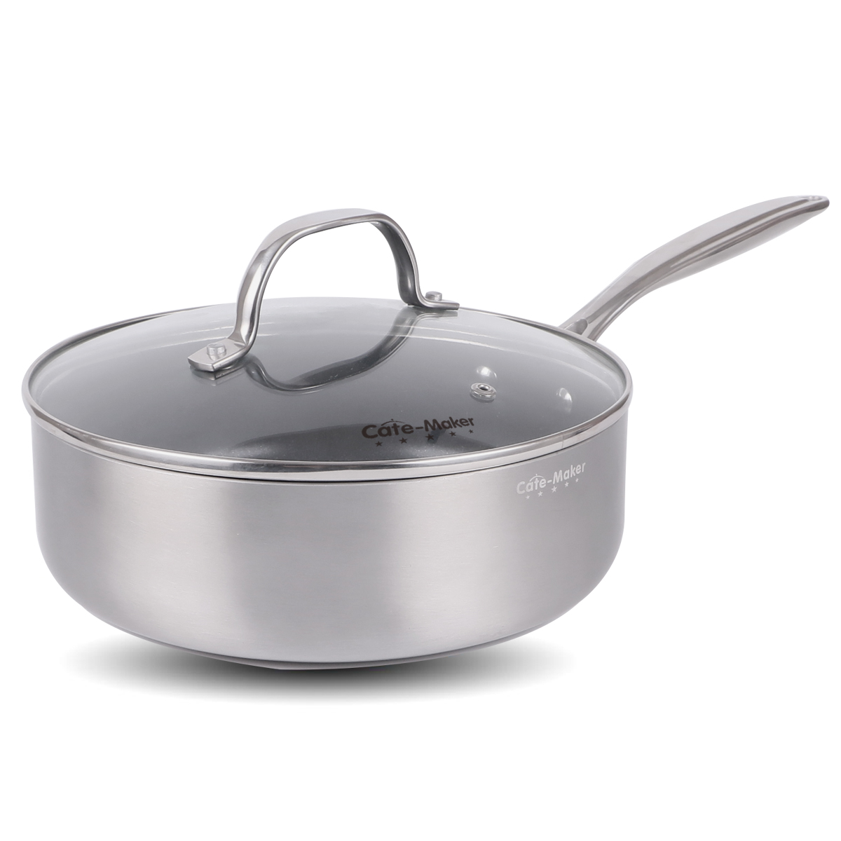Kitchenware Non-Stick Stainless Steel Aluminum-Clad Fry Pan with Non-Stick Coating Professional Restaurant Kitchen