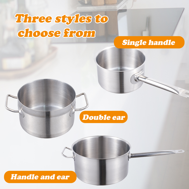 Daosheng Commercial Restaurants Modern 20cm Polish Finished Stainless Steel with Cover Cooking Sauce Pot Saucepan