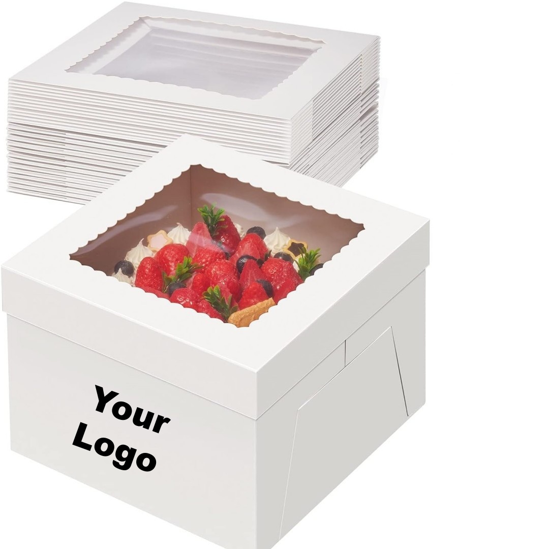 Wholesale Luxury Birthday Transparent Large Tall Layer Custom Cake Boxes With Window