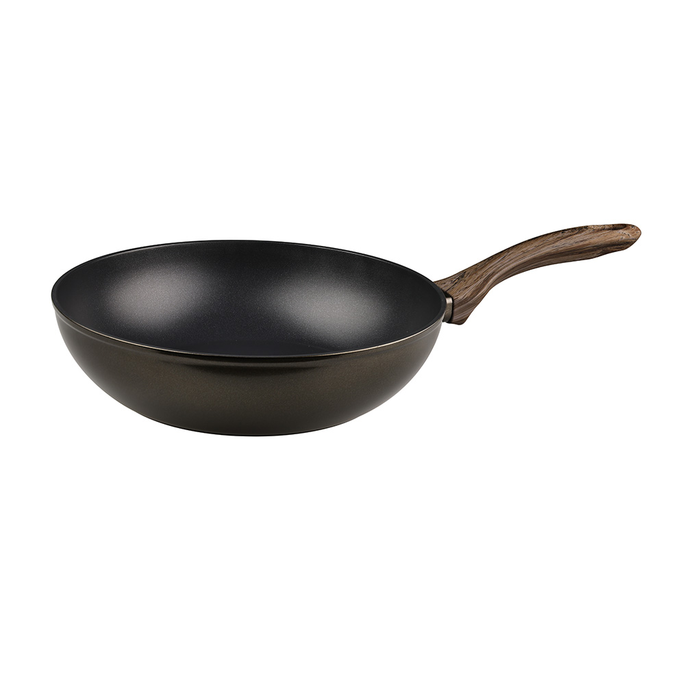 Non-Stick Wok with Lid Forged Aluminum Woks &amp; Stir-fry Pans Induction Cookware PFOA FREE