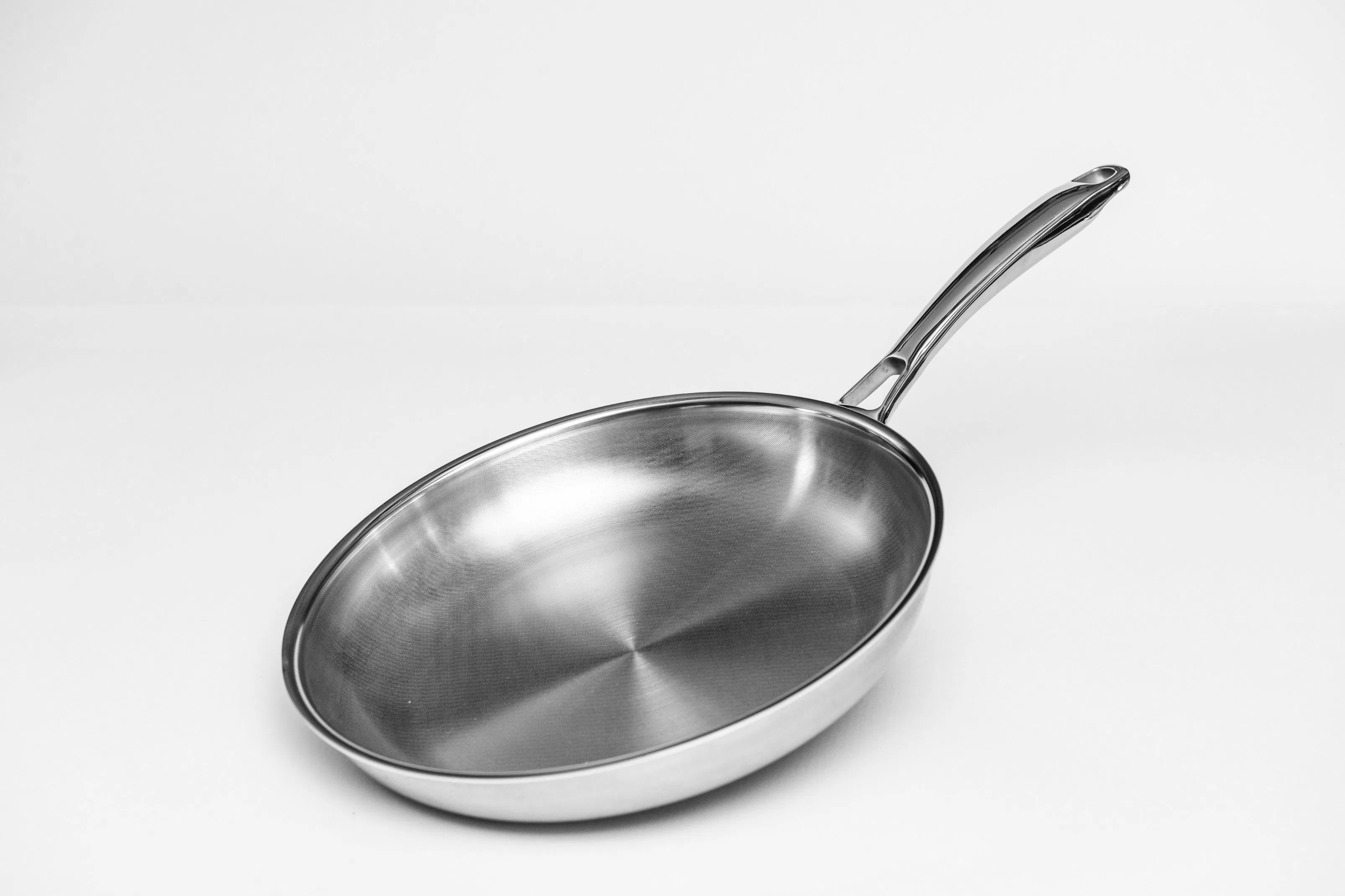 2025 New Arrival Tri-Ply Stainless Steel Micro-DOT Prevent From Yellowing 28cm Skillet Cookware