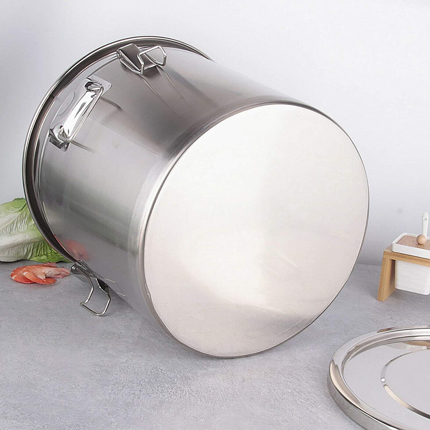 Modern Liquid Transportation Deep Stock Pot 304 Stainless Steel Milk Bucket Food Canister Barrel Container Dishwasher Safe
