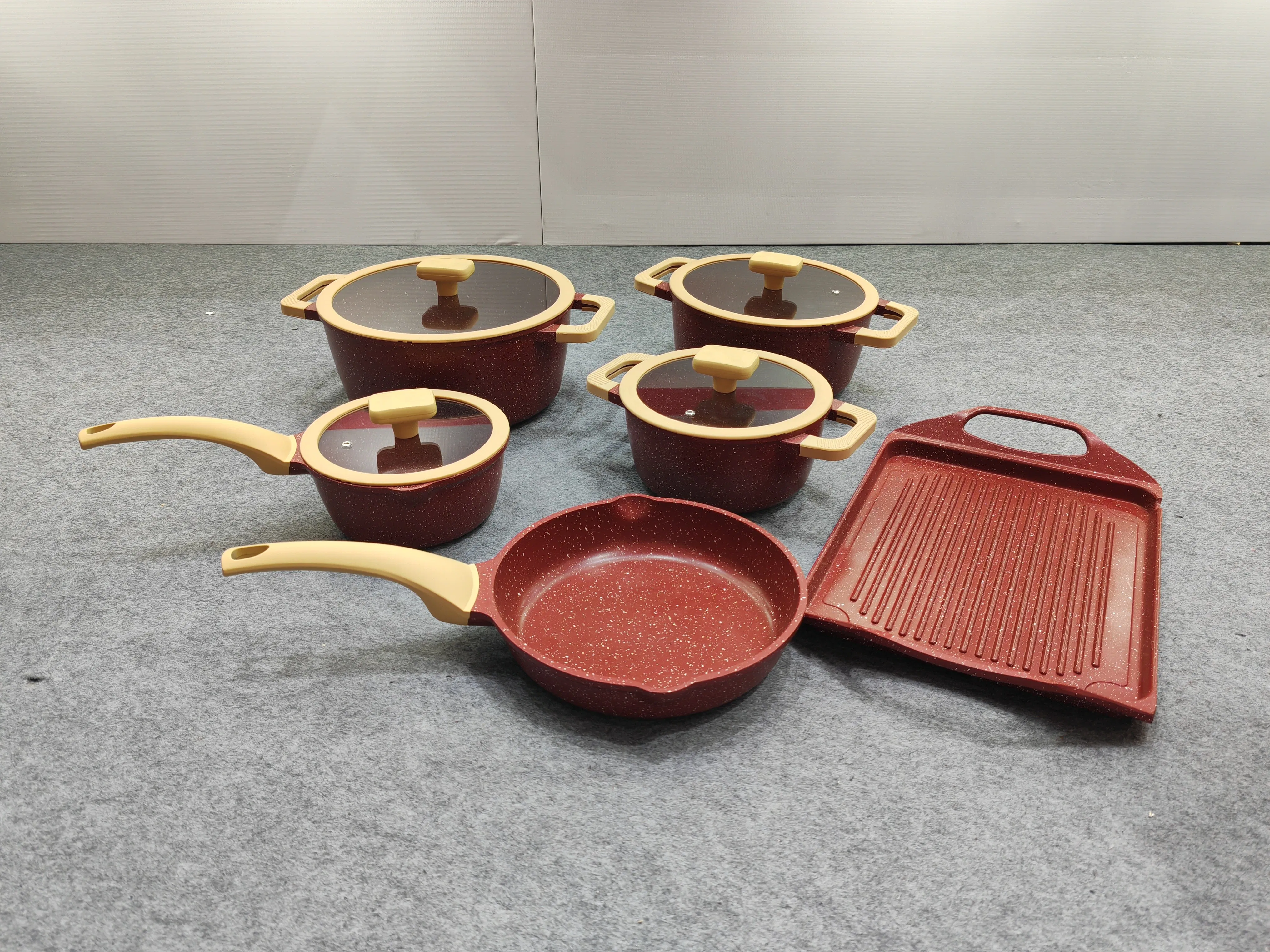 Home Kitchen Cooking Pot Aluminum Pots and Pansgranite Non Stick Cookware Set