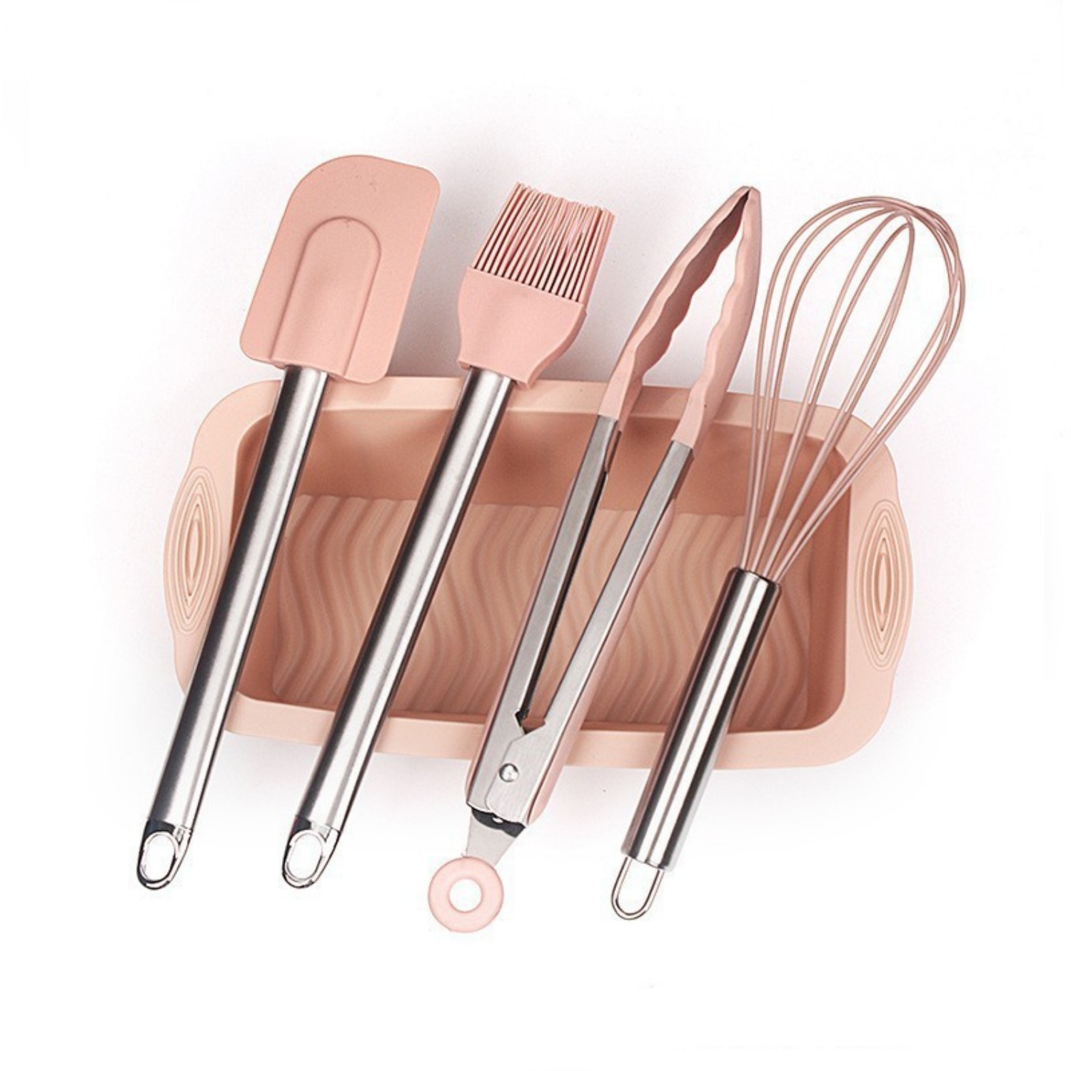 5-Piece Silicone Cake Mold Set High-Temperature Resistant Oven-Safe Baking Tools Easy Clean Includes Cake Baking Home Kitchen