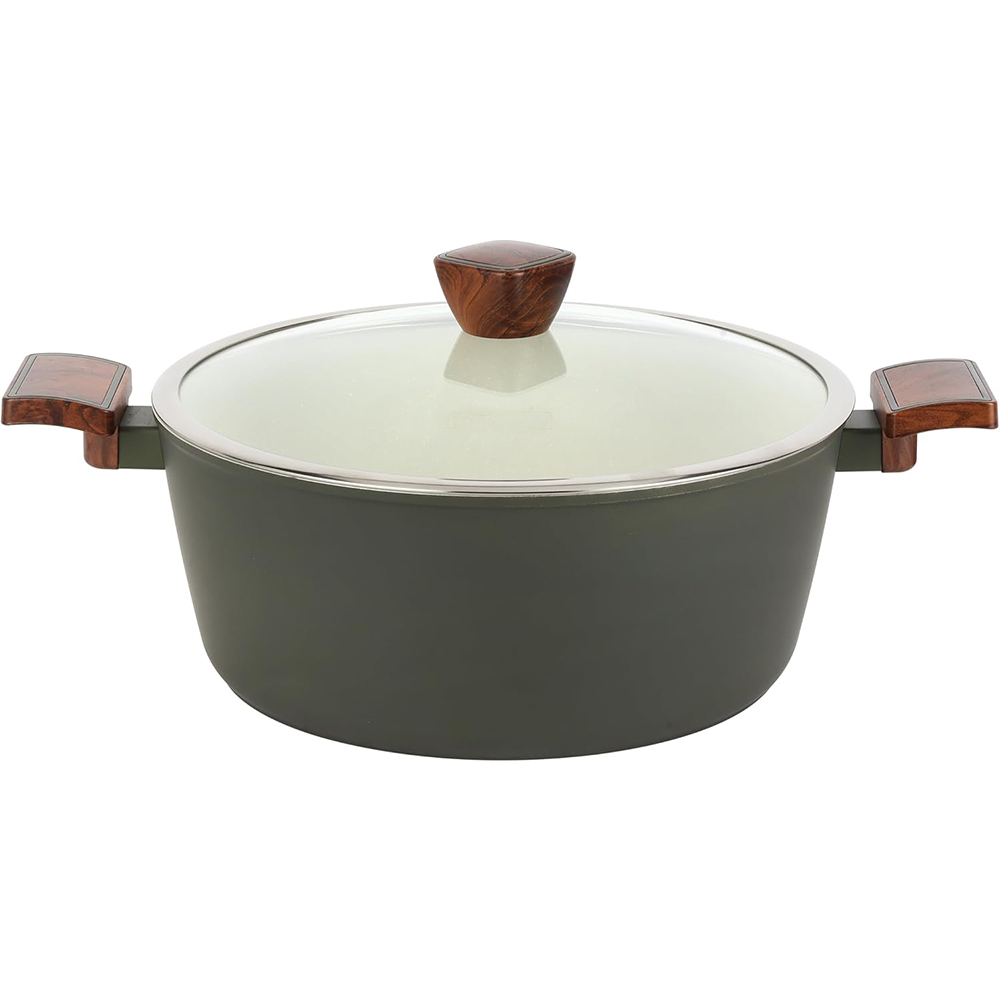 Classic Durable Forged Aluminum 7-Piece Eco-Friendly Non-Stick Cookware Set Glass Cover Ceramic Coating Healthy Induction Base