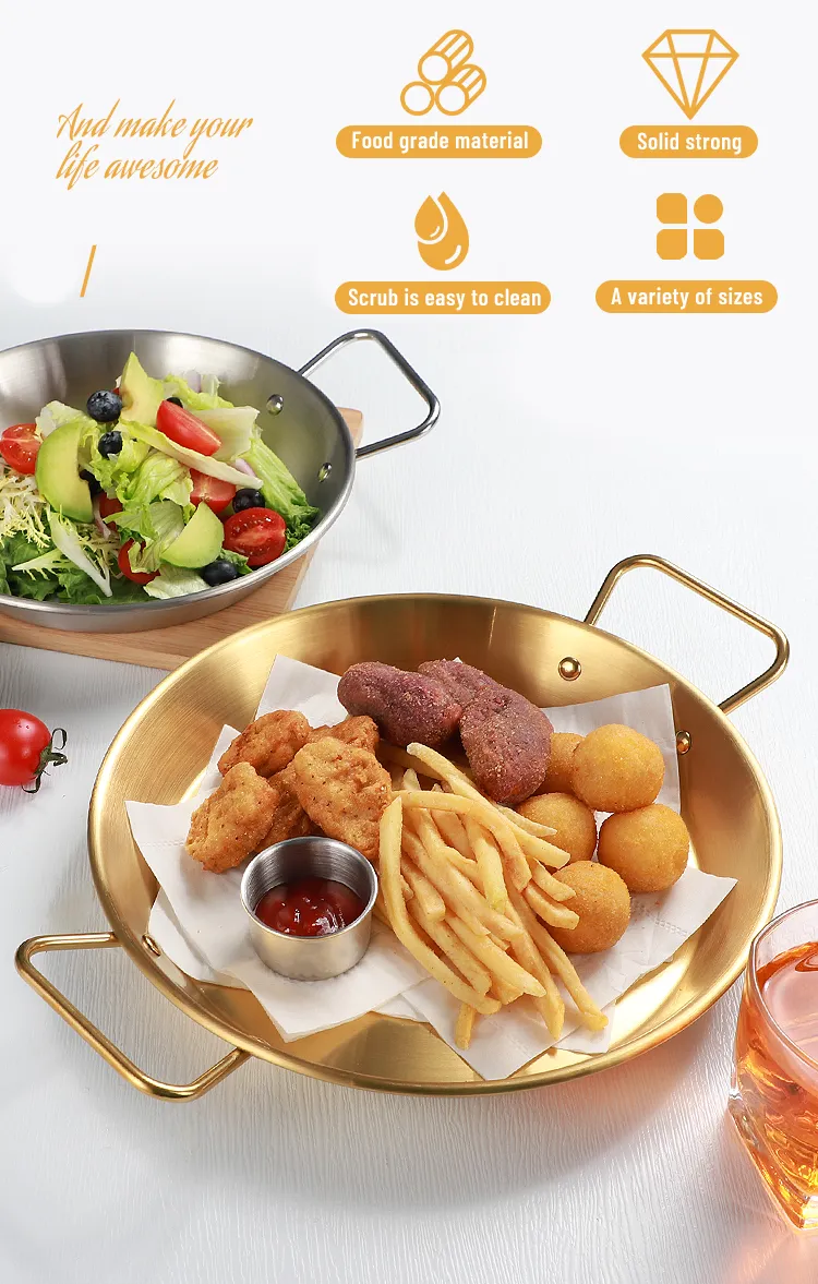 Camping Seafood Cooking Frying Pot Cookware Set Stainless Steel Binaural Saucepan