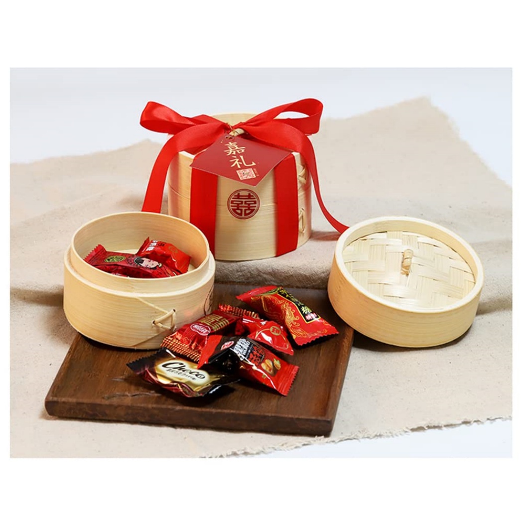Commercial-Grade 7" Bamboo Steamer Basket Heat Resistant Cookware for Asian Cuisine Chef