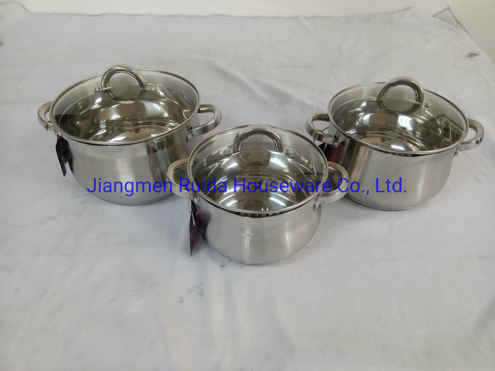 Cast Iron Cooking Ware Stainless Steel Kitchenware Cookware with Colander Glass Lid