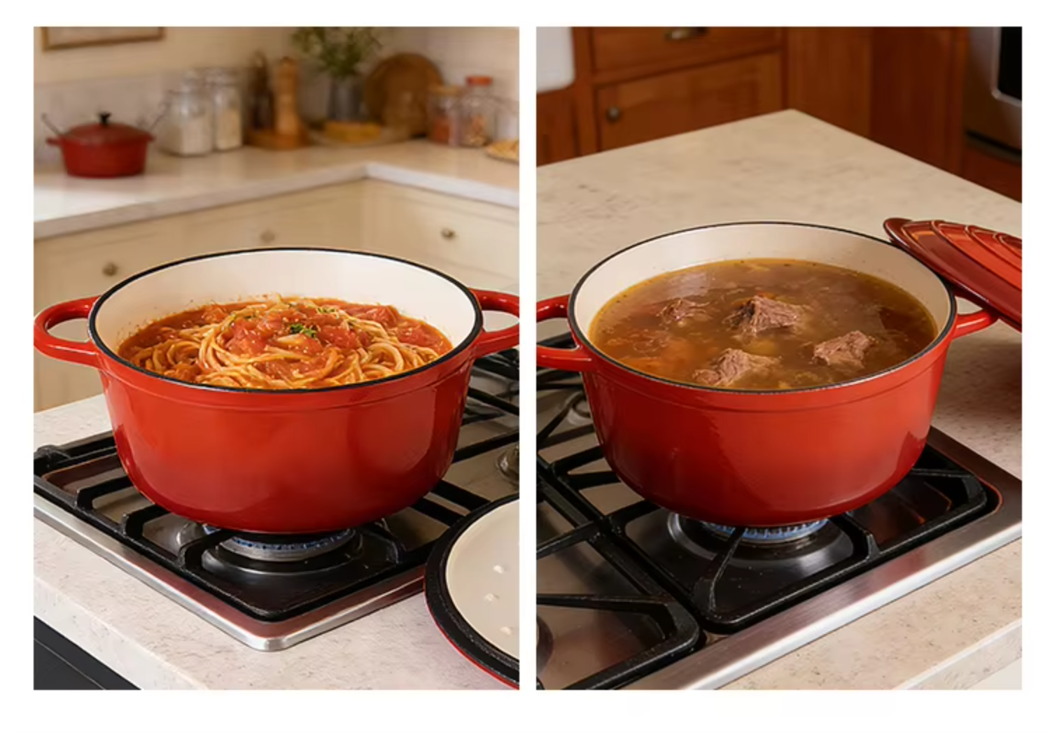Factory Price Kitchen Restaurant Cooking Cookware 18/20/22/24/26/28cm Red Color Enamel Cast Iron Dutch Oven Soup Pot Casserole