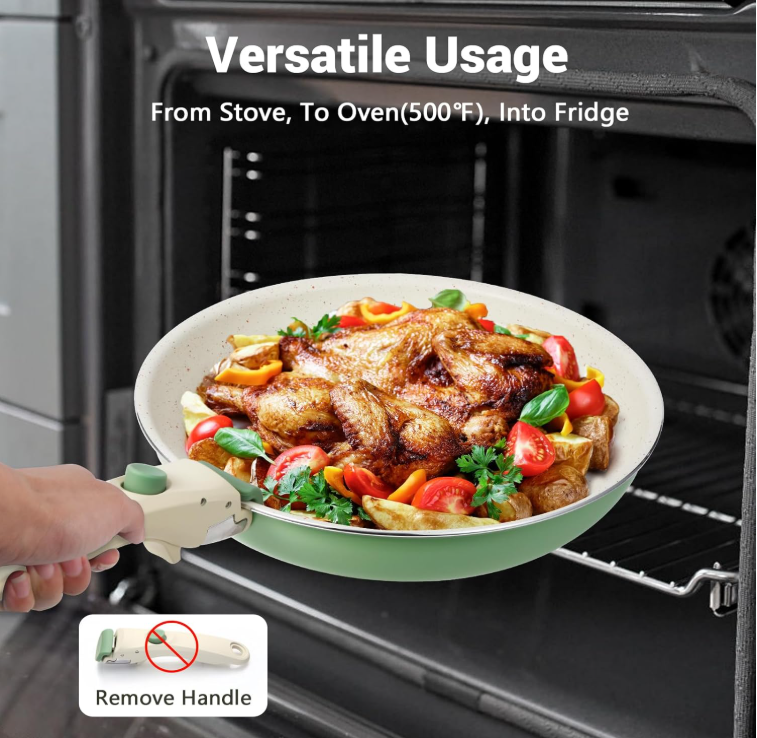Wholesale 8 Pieces frying pan nonstick Alu Ceramic cool handle 8pcs Kitchen Cookware set