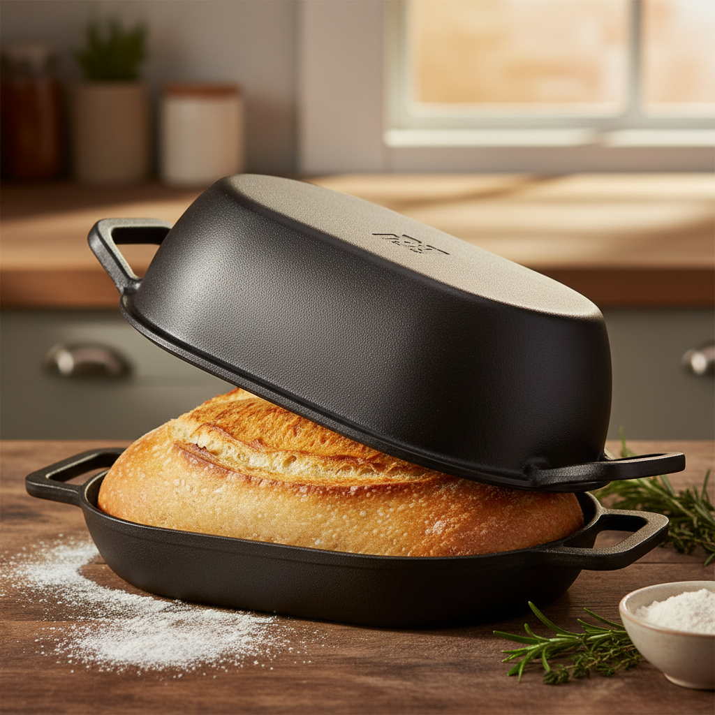 Wholesale Pre-Seasoned Combo Cast Iron Cookware Oval Dutch Oven Pot with Lid for Bread Baking Perfect for Sourdough