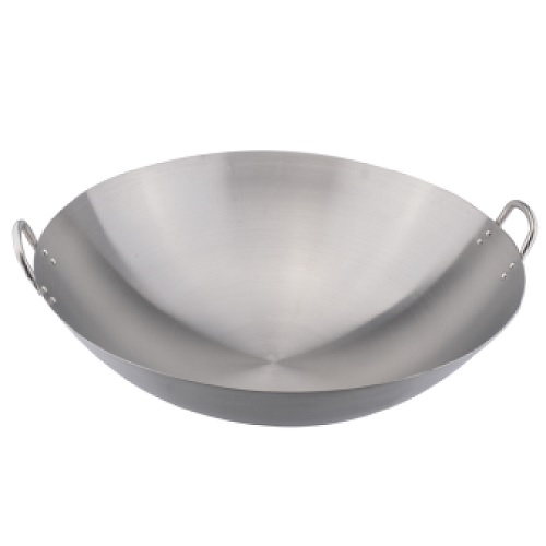 Traditional Eco-Friendly Stainless Steel Commercial Frying Wok with Round Bottom for Stir Fry Cookware