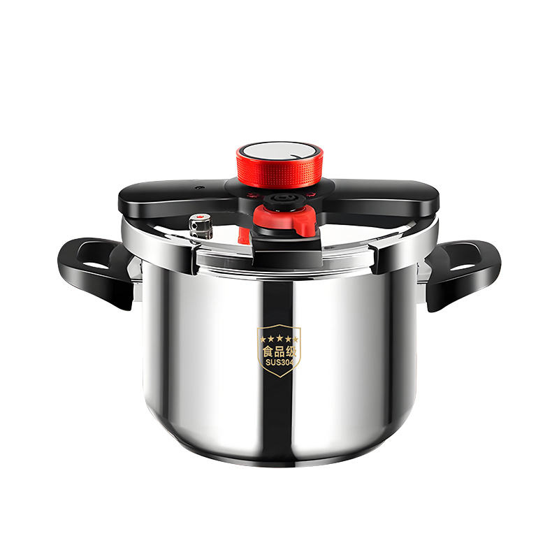 German 6L Eco-Friendly Stainless Steel Pressure Cooker Silicone Handle Thickened Explosion-Proof Gas/Induction Compatible