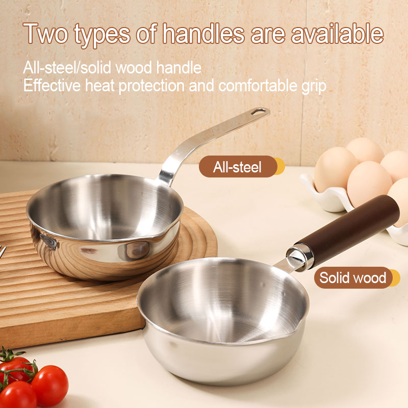 304 Stainless Steel 13cm Mini Omelette Pan Egg Frying Pan 3 Layers Compound Steel Non Stick Pot Small Cookware Sets With Handle