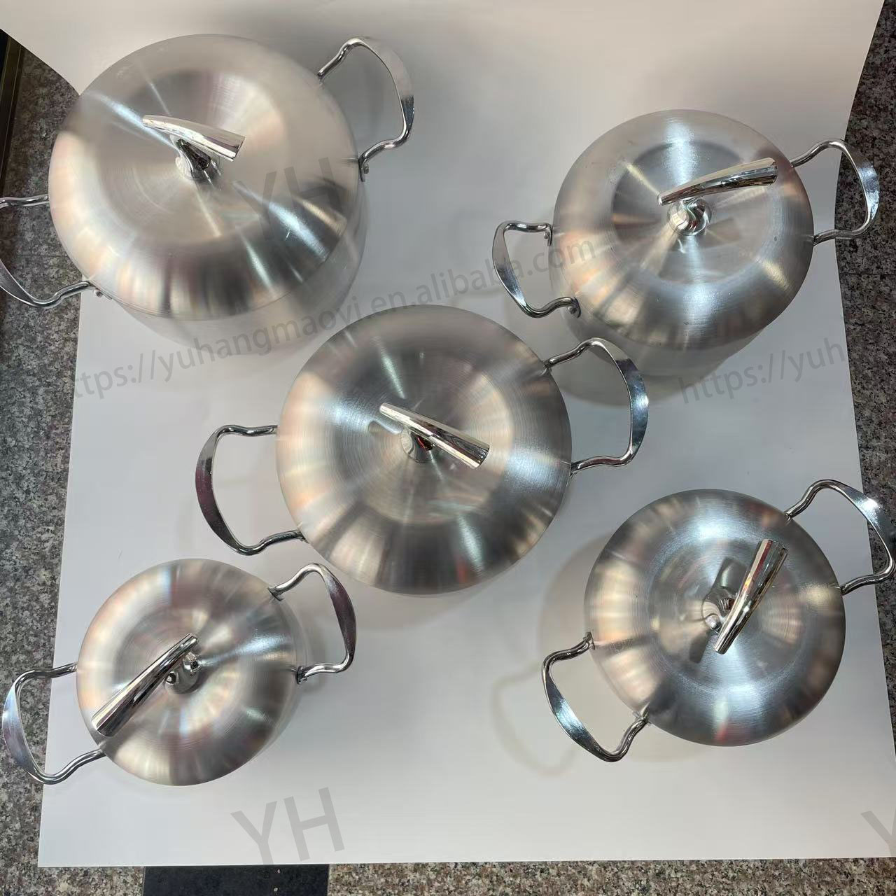 RTS Heavy Thick 10 Aluminum Pot Cookware Sets Jogo De Panela Casseroles 16-24CM Large Kitchenware Soup Stock Pots Pan Set