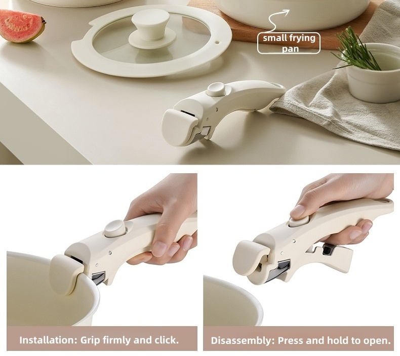 Customized Material/color with Removable Handle Oven Dishwasher Safe, Nine-piece Eco-friendly Non-stick Cookware Set