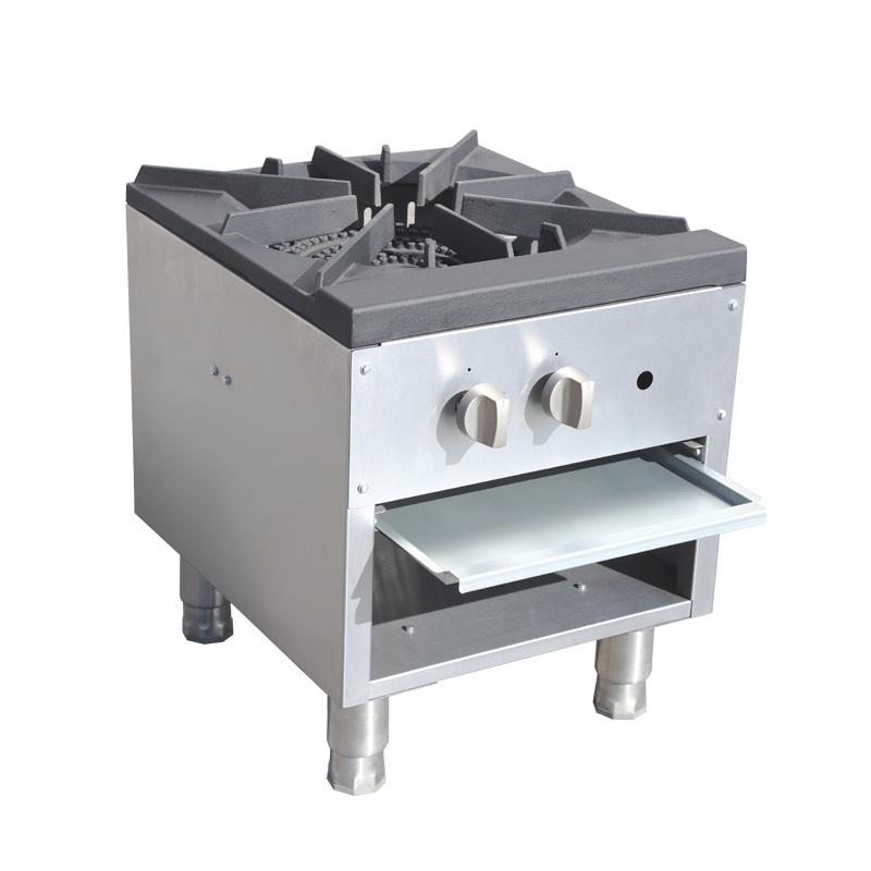 Commercial Kitchen Equipment 1 Burner Stainless Steel Gas Stove Stock Pot Range with Wok Burner