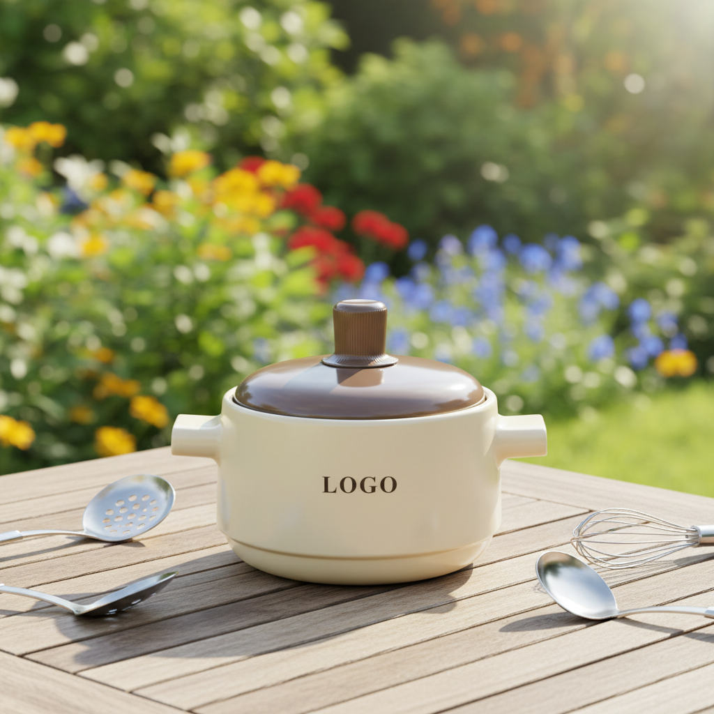 MCODU Household Cookware Heat Resistant Anti-Dry-Burning Dishwasher Safe Large Capacity Cute Ceramic Non-Stick Gas Soup Pot