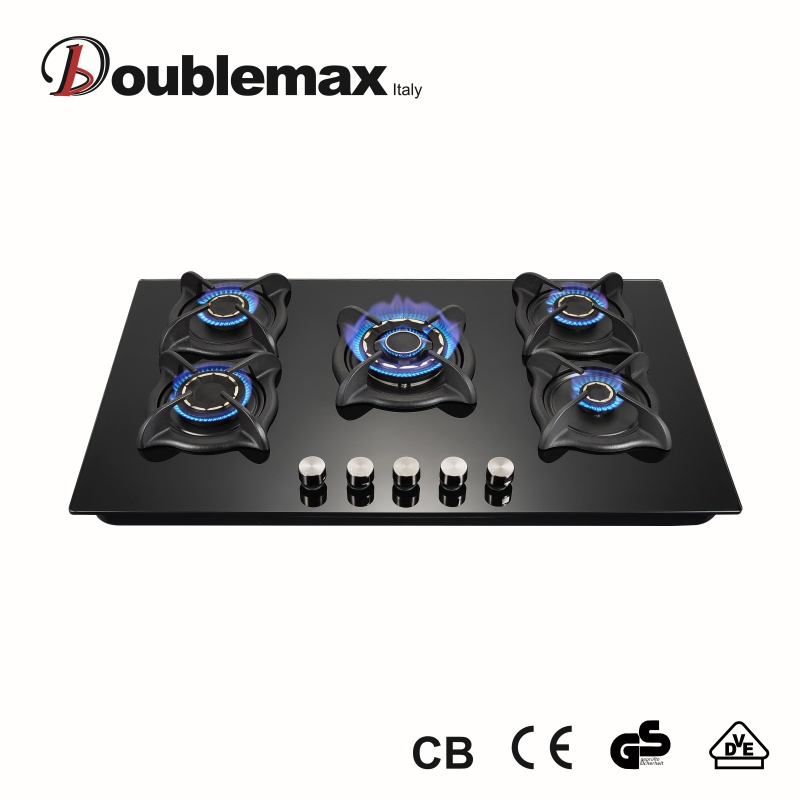 New Arrival Competitive Price Temperred Glass Panel 5 Copper Burner Gas Stove