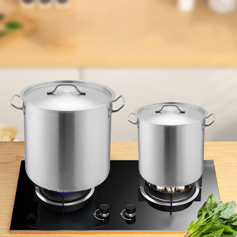 Daosheng Good Quality Non Stick Cookware with Compound Bottom Stainless Steel Stock Pot Barrel S/S Cooking Pots