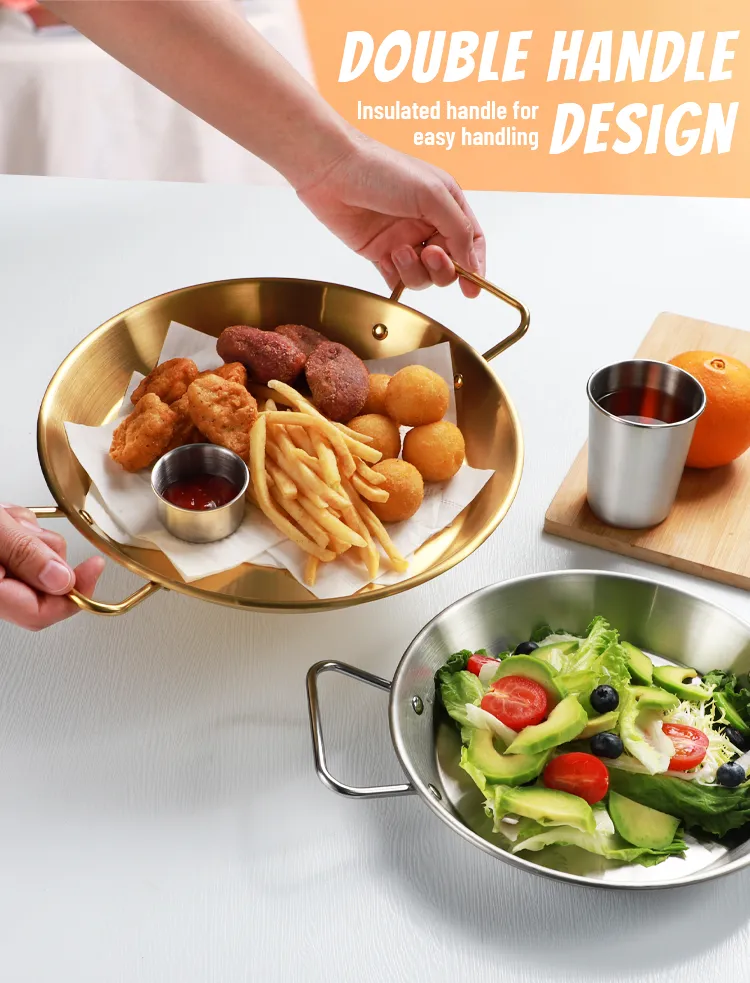 Camping Seafood Cooking Frying Pot Cookware Set Stainless Steel Binaural Saucepan