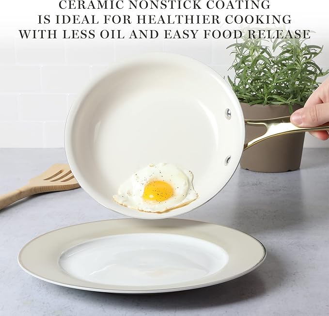 Geling Chinese Factory Premium White Non Stick Ceramic Kitchen Frying Pan Sets Wholesale Non Toxic Aluminum Cookware Sets