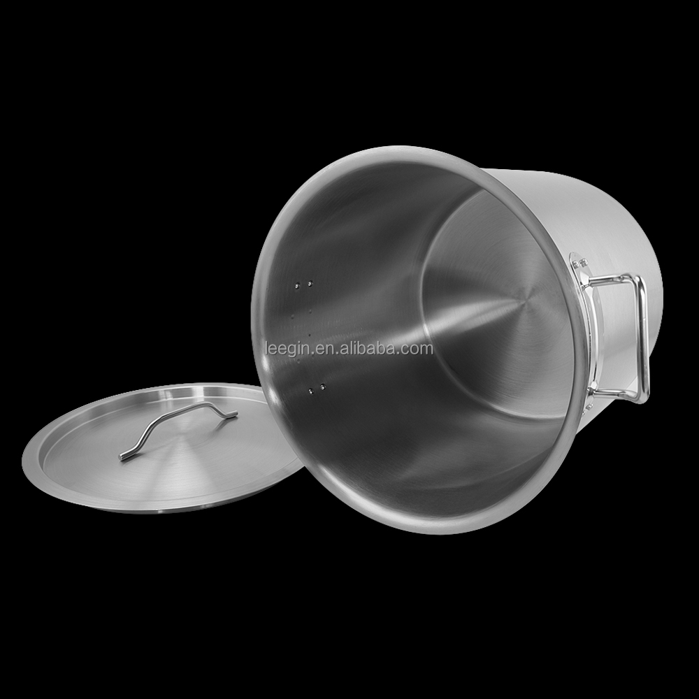 NSF Stainless Steel Metal Commercial Cookware Classic Design Soup Stock Pot Stainless Steel Cover Gas Induction Ready No Coating