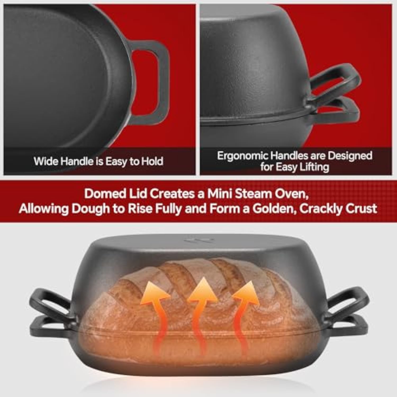 Wholesale Pre-Seasoned Combo Cast Iron Cookware Oval Dutch Oven Pot with Lid for Bread Baking Perfect for Sourdough