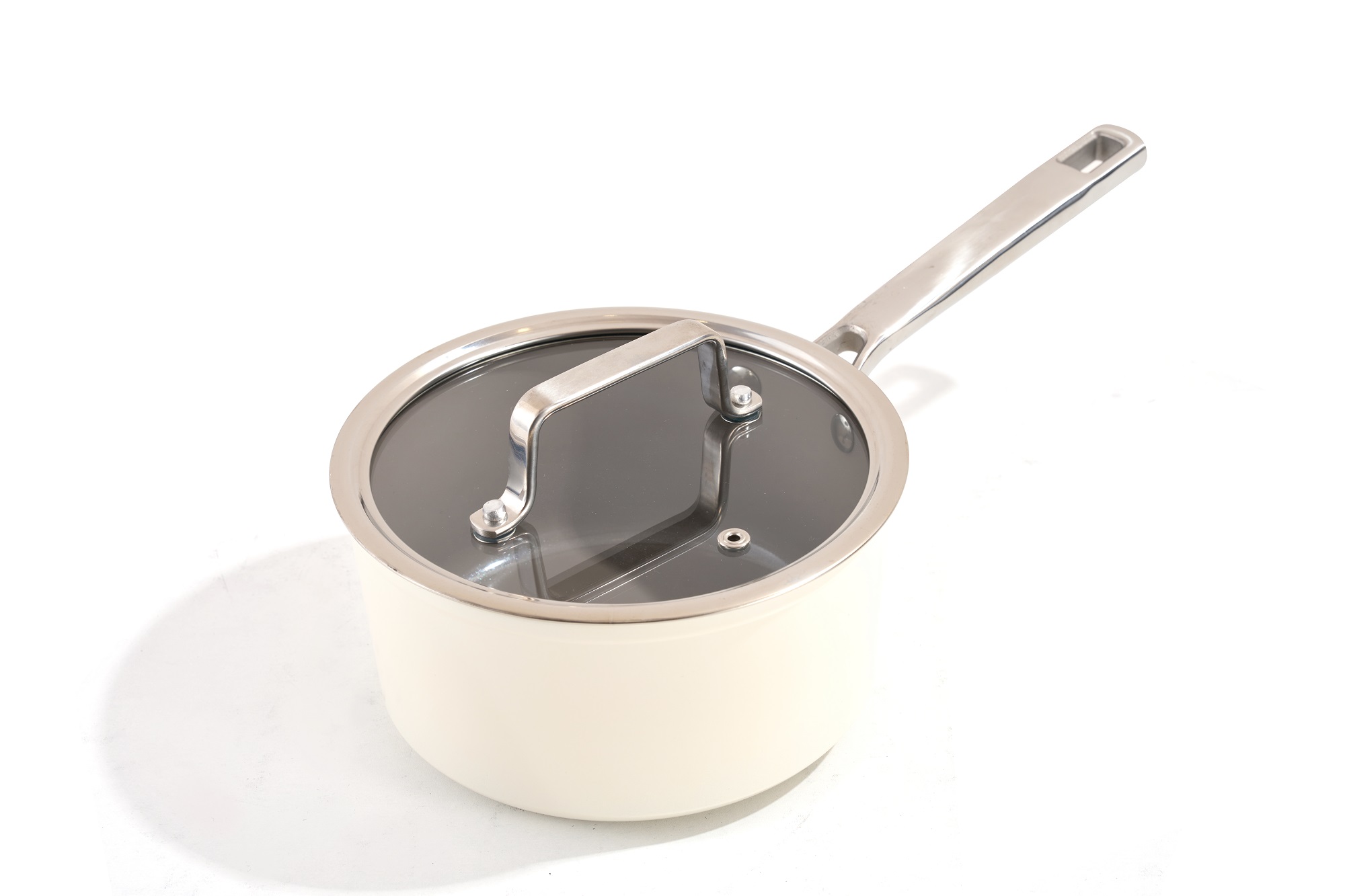 Nonstick Ceramic Eco-Friendly Cookware Set Glass Covers Stainless Steel Handles Aluminum Alloy Cookware Set
