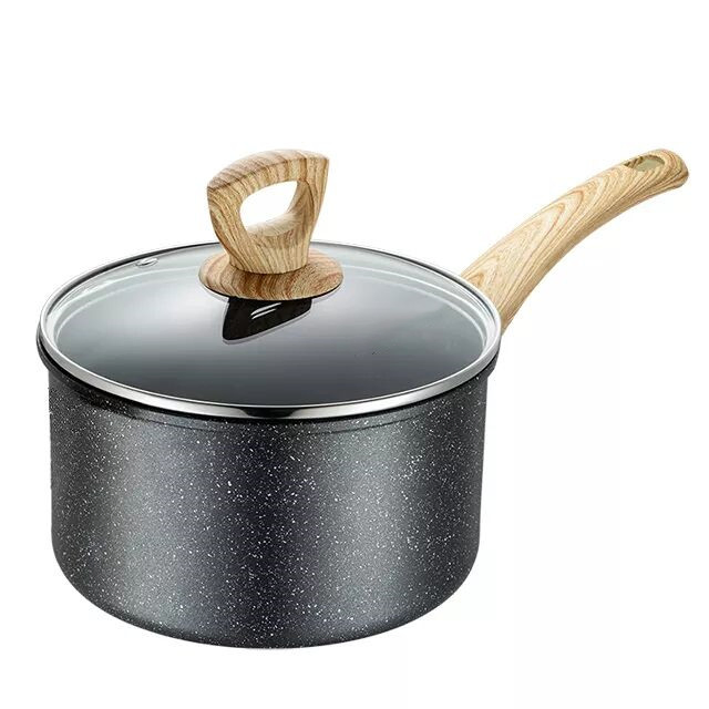 New Design Forged Aluminum Cookware Set with Wooden Soft Touch Handle with Induction Bottom
