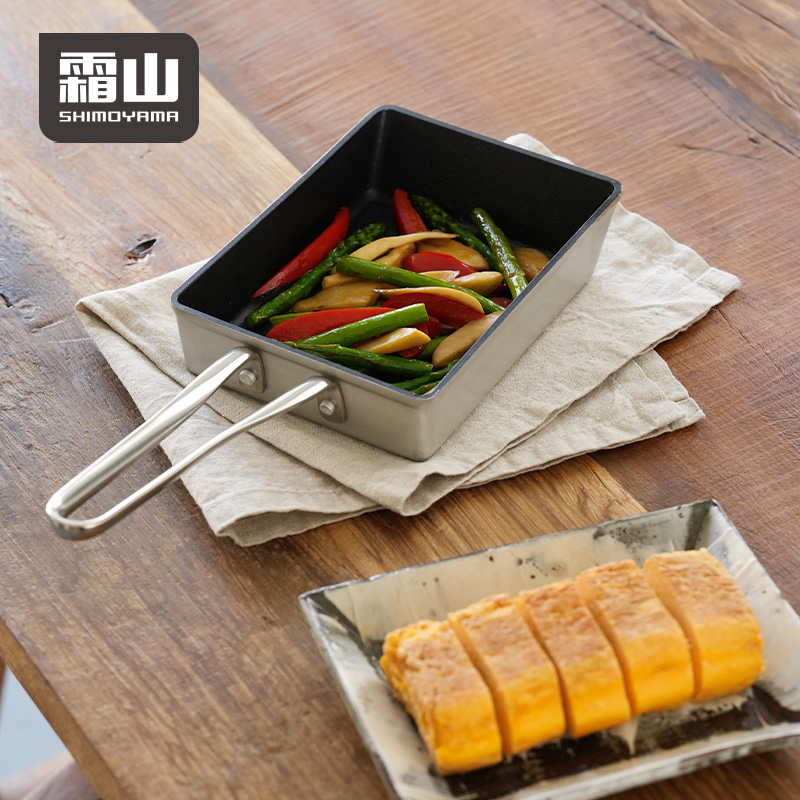 SHIMOYAMA Rectangle Omelette Pan For Sweet Egg Omelet Japanese Healthy Aka Tamagoyaki Cookware Set