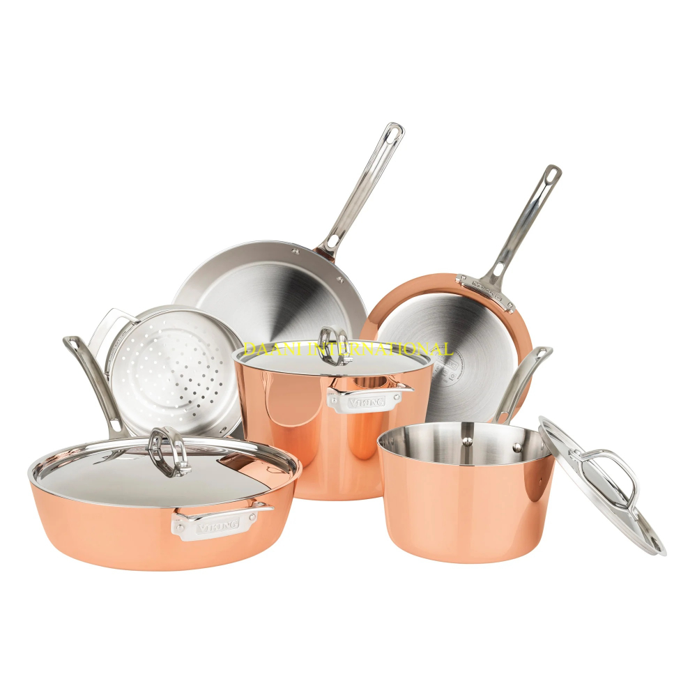 Hammered Stainless Steel Cookware Set with Golden Handles Durable Pots and Pans Collection for Professional and Home Kitchens