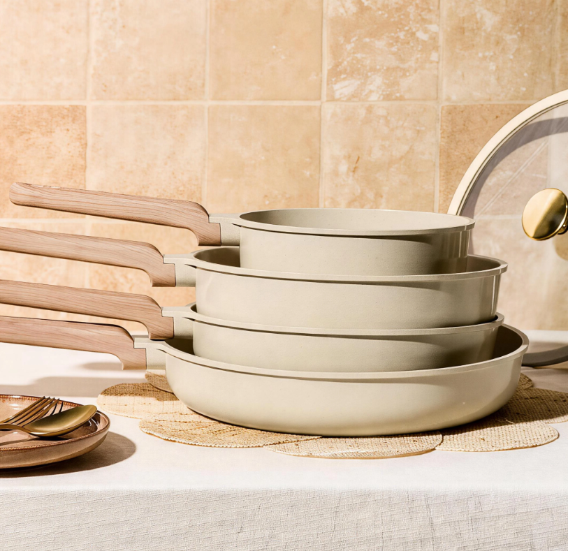 22Pcs Ceramic Cookware Set with Bakelite Hand Grip Non-Stick Non-Toxic PFAS/PFOA Free
