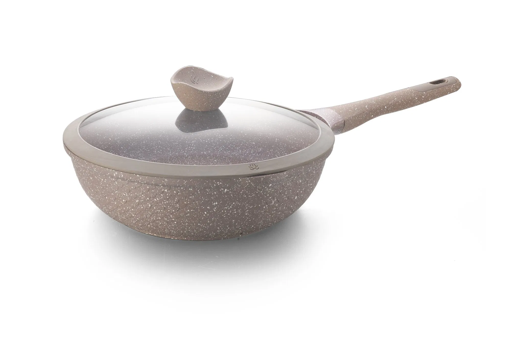 Hot Sale Aluminum Wok Non-Stick Saucepan Marble Granite Cooking Casserole Steamer Cookware