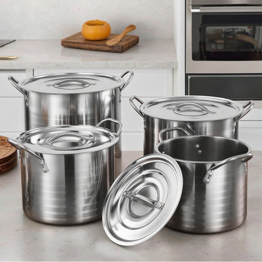 Stainless Steel 24/26/28/30cm Big Stock Pot Commercial Kitchen Cooking Pots Commercial Cookware Stock Pots