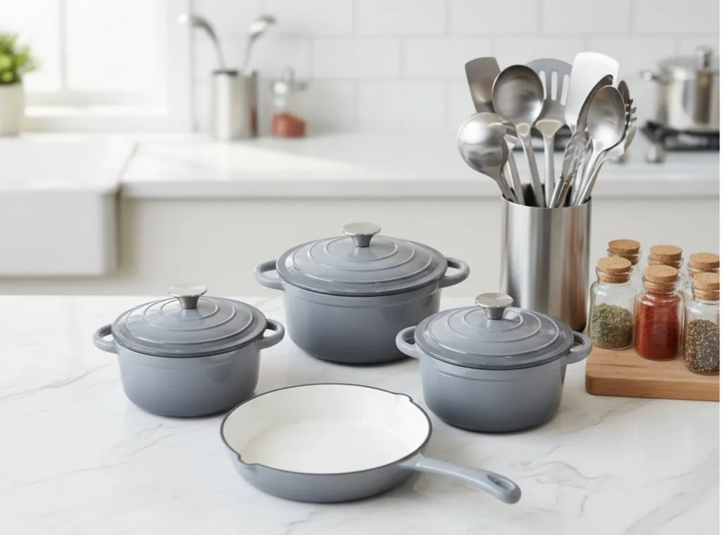 Enameled Cast Iron Cookware Set